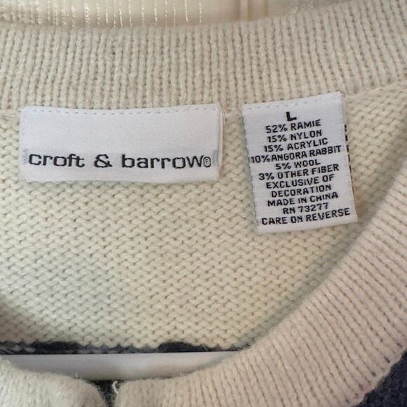 Vintage Croft & Barrow Full Zip Winter Sweater Size L Holiday Christmas Snowman - Picture 10 of 10